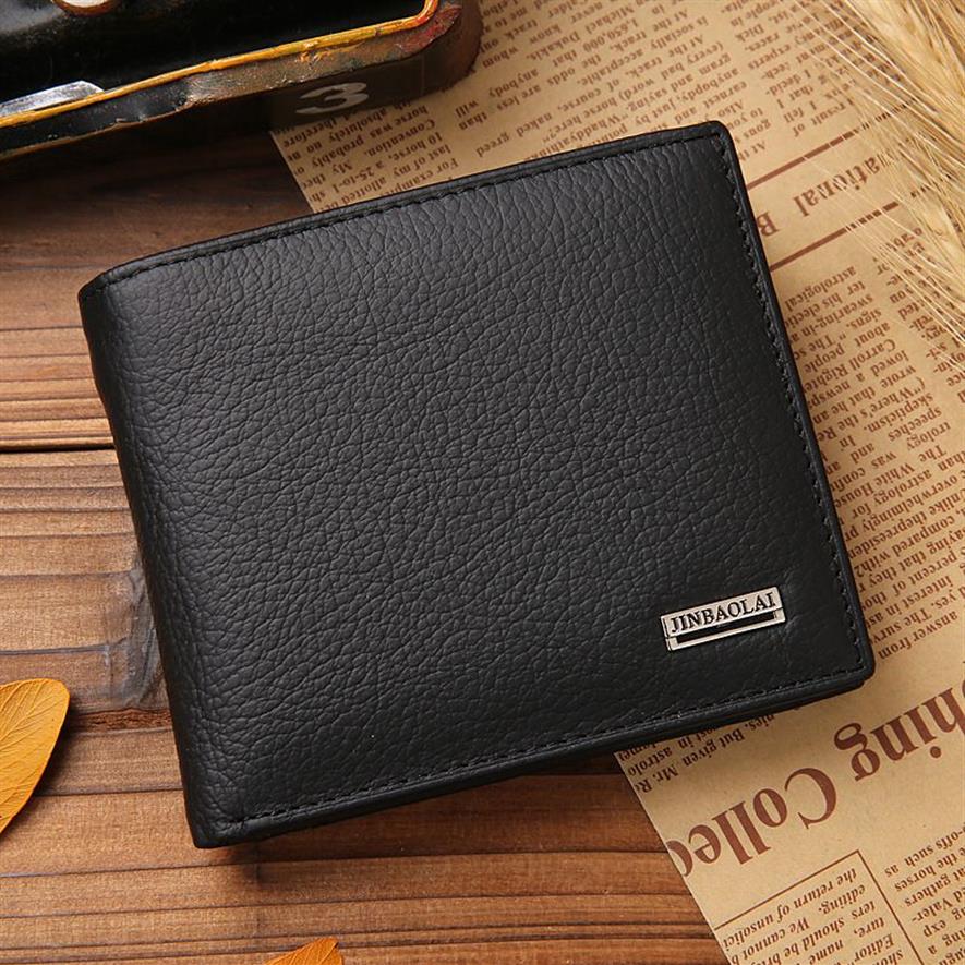 Ny stil äkta läder hasp design herr plånböcker med myntficka mode märke kvalitet handväska plånbok för män185w
