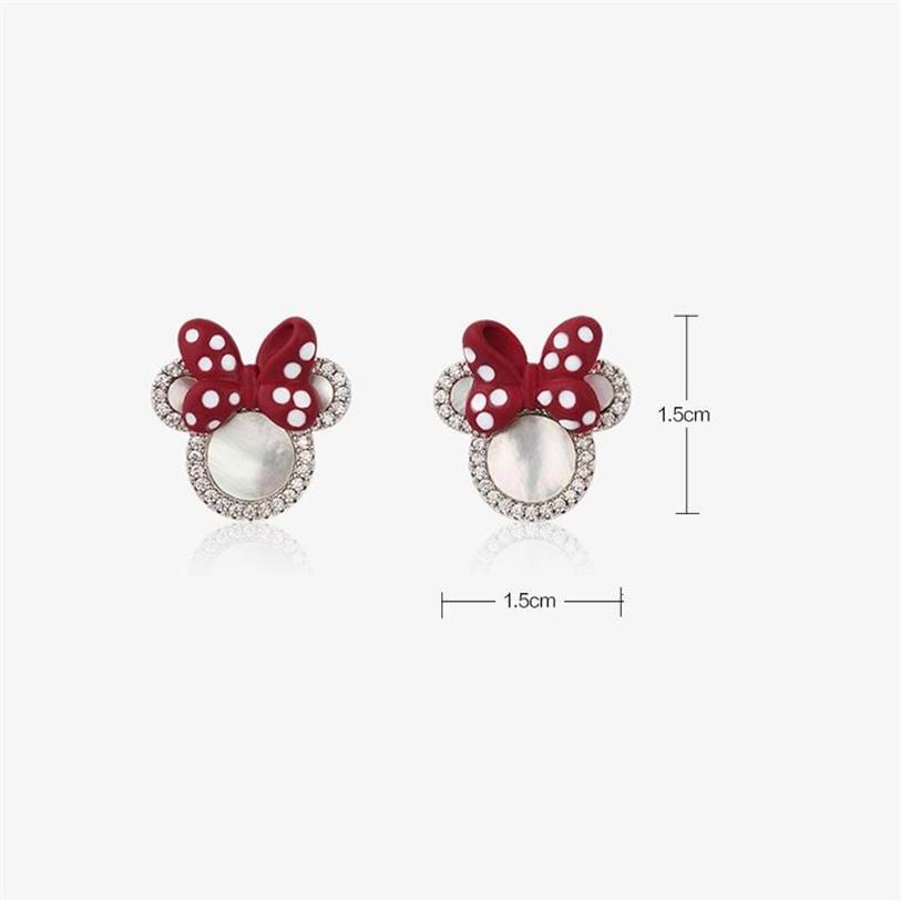 Stud Bow Cute Earrings Whole Pearl Mouse Crystals Cartoon Jewelry For Women 2021 Trend Anime Charm Wedding Accessories270l