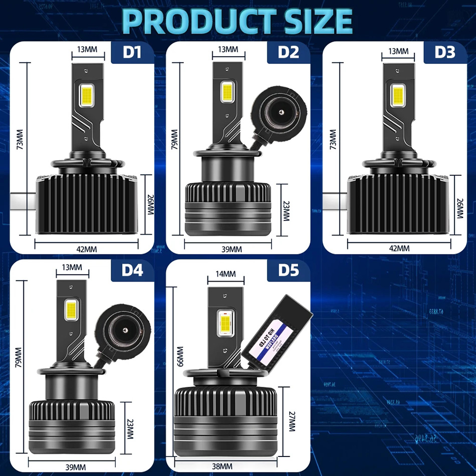 D1S CAR LEDヘッドライトキャンバス4200LM 45W D3S D2S D4S D5S DS1 AUTO XENON BULBS LIGHT D1R D2R 6500K CSPチップ超明る