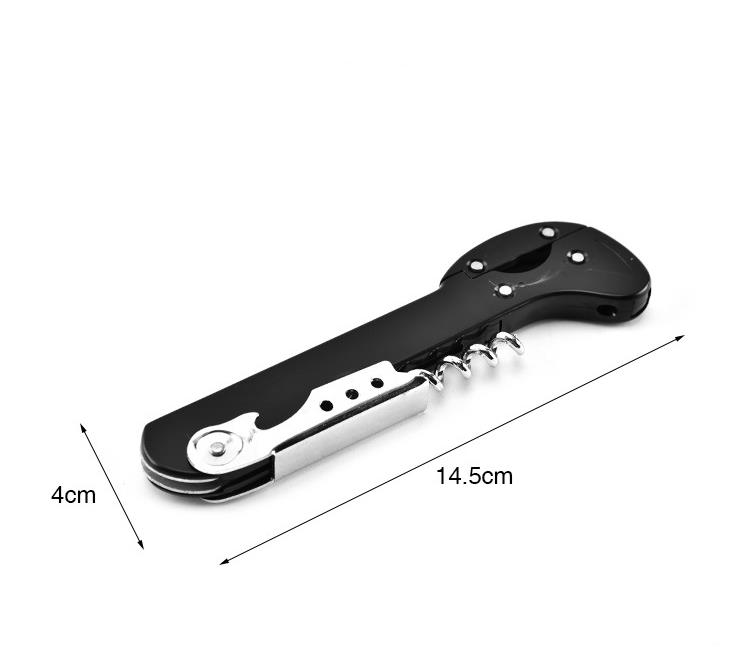 Boomerang Wine Opener Corkscrew Multifunctional Bottle Opener Black Cork Screw with Foil Cutter for Waiters Servers Sommelier Restaurant SN4245