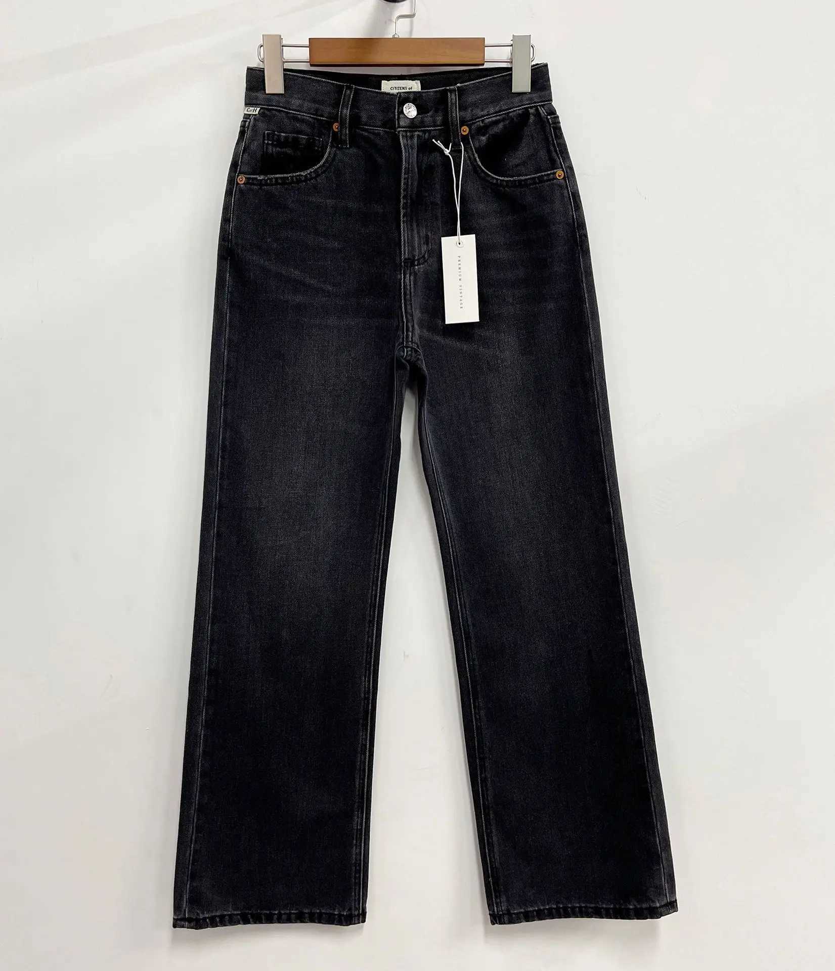 Jeans femme Jeans femme taille haute non élastique jambe large pantalon en denim évasé 2023 newzln231201