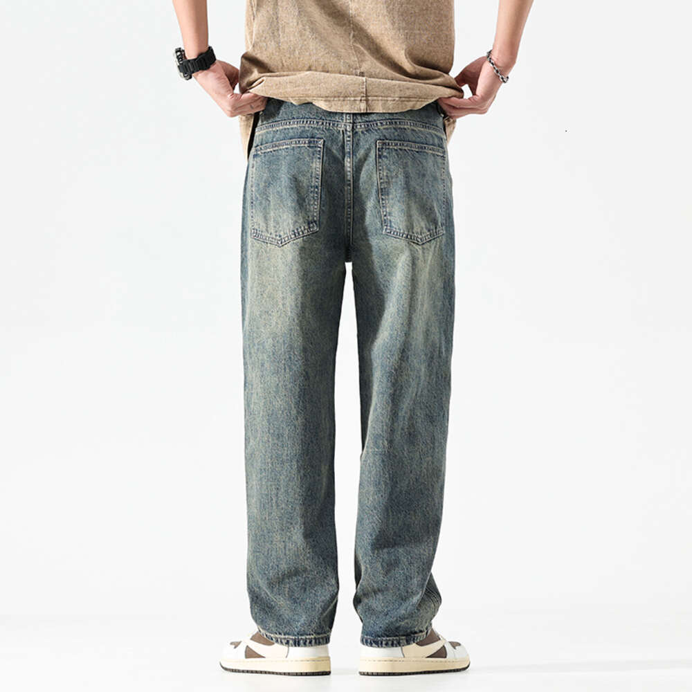 Широкие мужские мешковатые свободные брюки прямого кроя, мужские джинсовые брюки, новые мужские джинсы Kpop, винтажная одежда