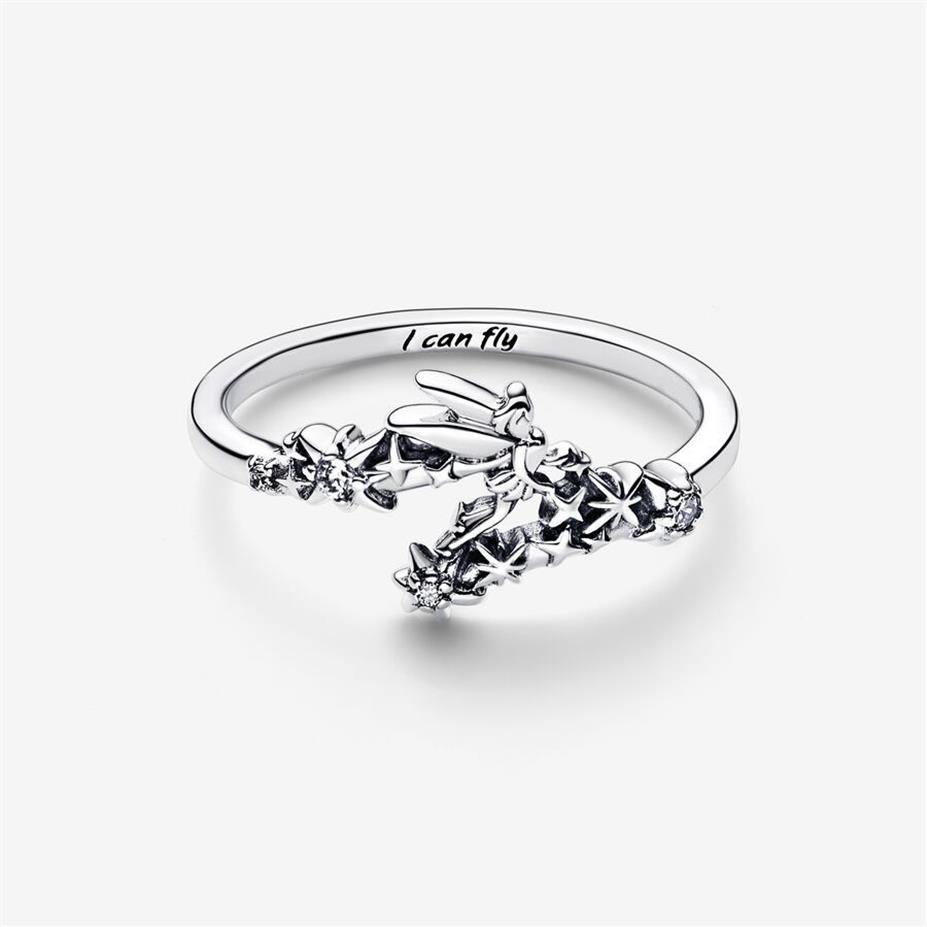 925 Sterling Silber Tinker Bell Funkelnder Ring Für Frauen Eheringe Mode Verlobungsschmuck Accessories263z