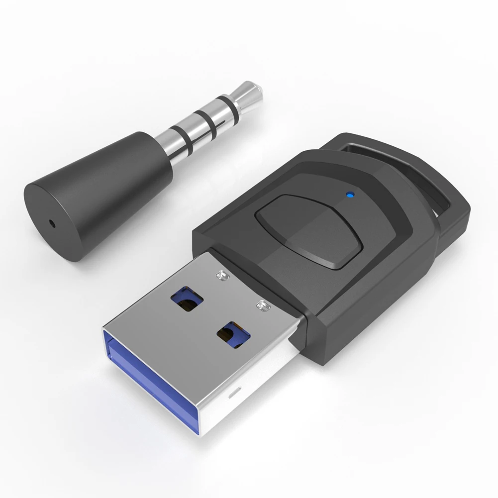 Trasmettitore USB Bluetooth 5.0 Ricevitore adattatore audio cuffie da gioco wireless console di gioco PS5 PS4 Trasmettitore audio compatibile con cuffie PC con microfono analogico da 3,5 mm