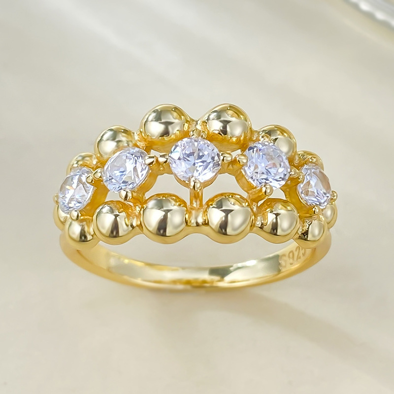 Anillo de diamante de moissanita de oro de 14K, anillos de boda para fiesta de Plata de Ley 925 100% auténtica para mujer, joyería de compromiso nupcial