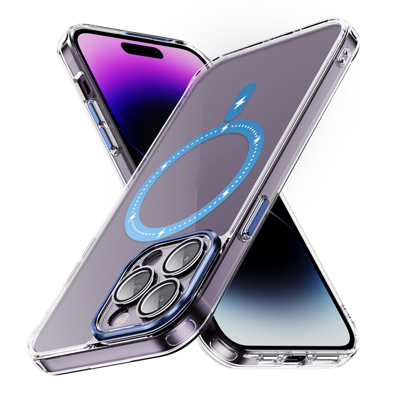 Clear Acrylic Magnetic Phone Cases For iPhone 15 14 Plus 13 12 11 Pro Max Xs Max Xr Samsung S24 S23 FE Plus Ultra Transparent Hybrid TPU Case Cover