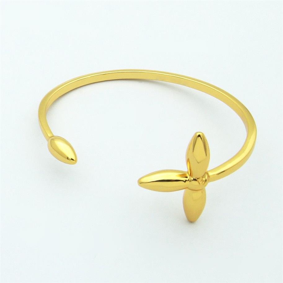 Designer Sieraden Vrouwen Gouden Bangle bloem Manchet Roestvrij Stalen Armbanden Zilver Rose goud Draagriem Correct Logo Stempel Gedrukt 304e