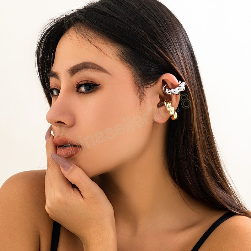 Twisted Small Ear Clip Earrings for Women Trendy Statement Small Single Earring Accessories Fashion Jewelry Female Gifts