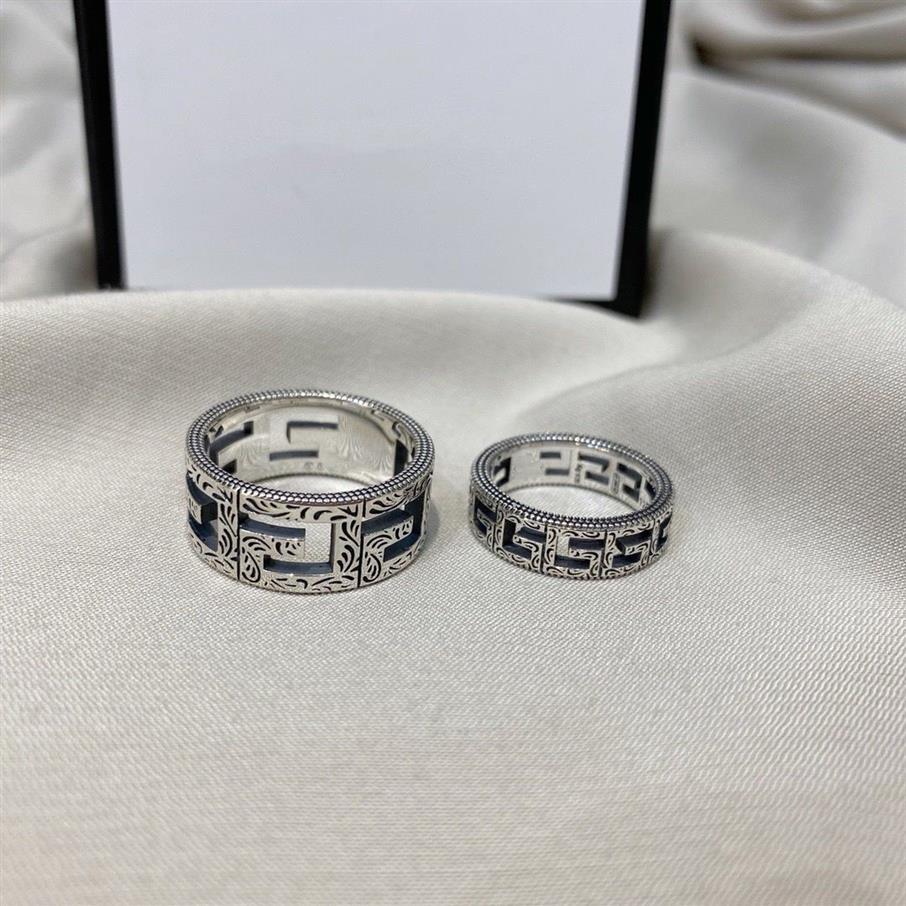 2022 anelli della fascia di moda vintage Great Wall Pattern Designer Trendy 925 Silver Ring for Woming Wedding Feeds Men Jewelry308Z308Z