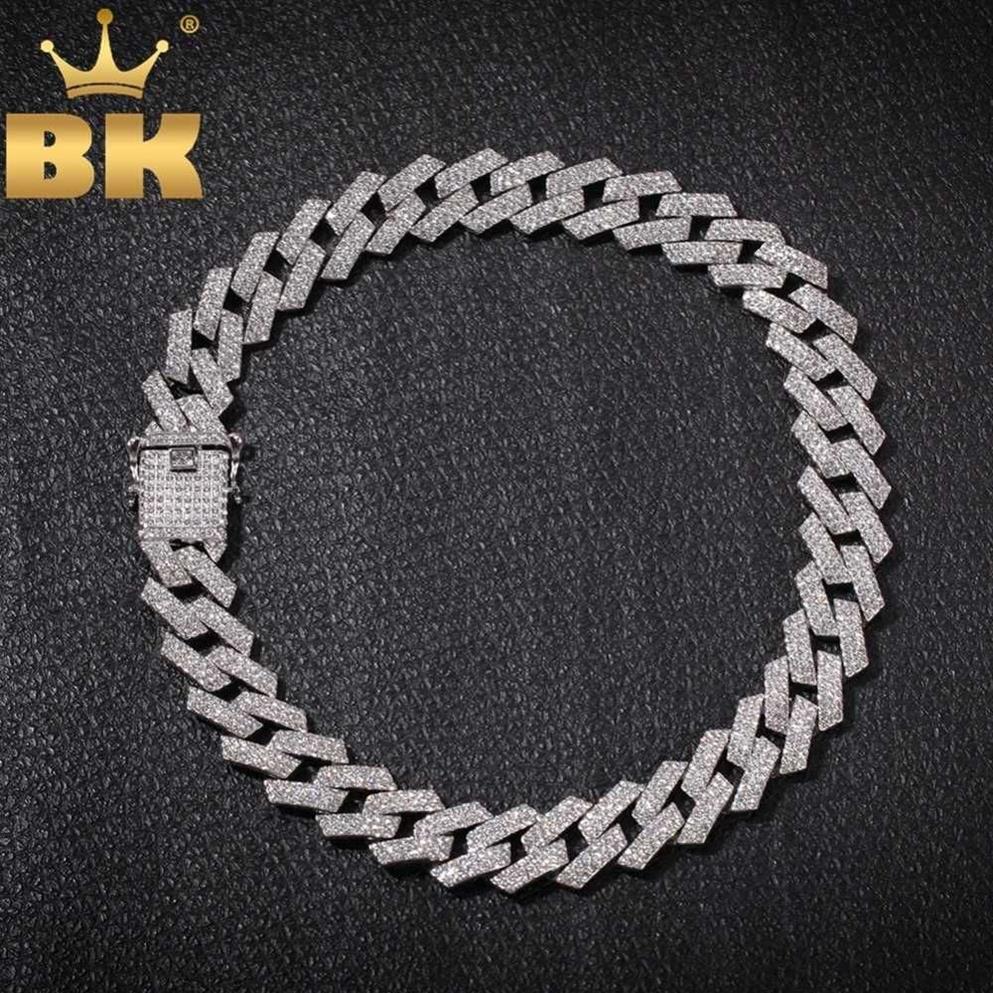 THE BLING KING 20mm Prong Cuban Link Chains Colar Moda Hiphop Jóias 3 Row Strass Iced Out Colares Para Homens T200113212t