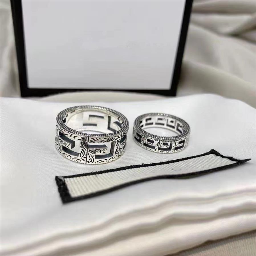 2022 anelli della fascia di moda vintage Great Wall Pattern Designer Trendy 925 Silver Ring for Woming Wedding Feeds Men Jewelry308Z308Z