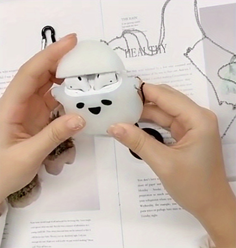 Para airpods fone de ouvido capa protetora capa luminosa bonito fantasma projetado para airpods 1 2 3 silicone macio anime engraçado 3d cartoon caso compatível com airpods pro