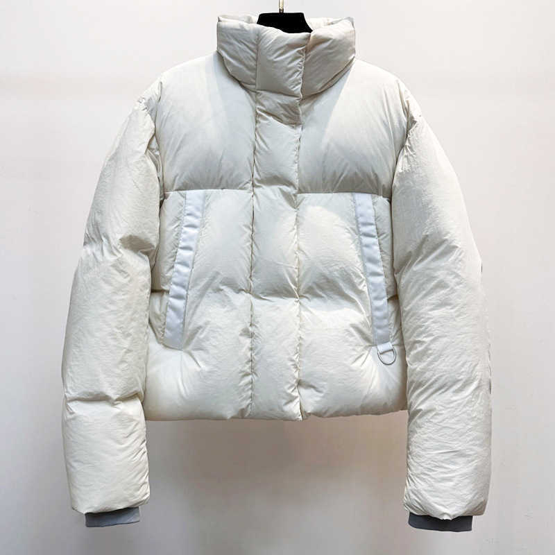 Parka in piumino da donna Nuovo canadese l'autunno e l'inverno Piumino corto da donna in pane caldo ispessito con anatra bianca al 90% 0j0v