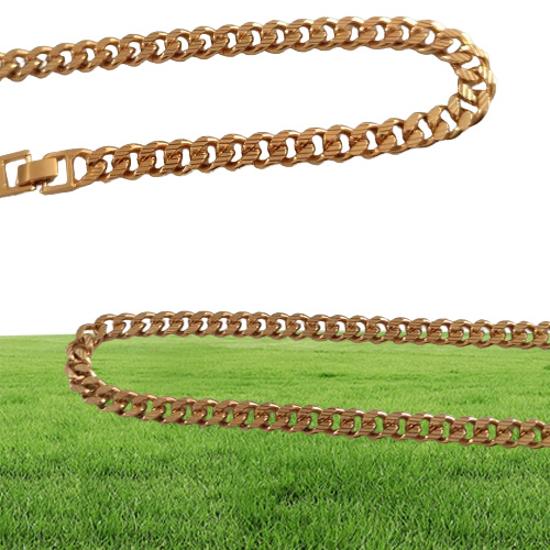 Classics 10k Fine Solid GOLD FINISH Stripe Cuban Curb Chain NECKLACE 24 Heavy Jewelry THICK238V3356160