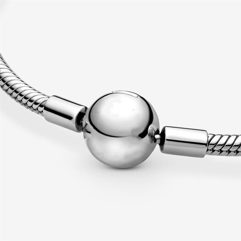 New Moments 925 Sterling Argent Classique Élégant Serpent Chaîne Bracelet Fit Authentique Européenne Dangle Charme Pour Les Femmes De Mode DIY Jewel236O