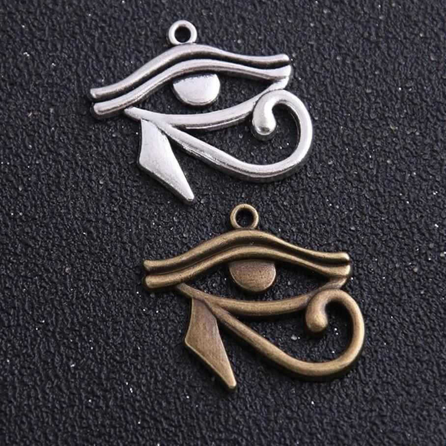 60 Stück 26 32 mm zweifarbiges Rah Ägypten Auge des Horus Ägyptische Charms Anhänger für Halskette Armband Schmuckherstellung285o