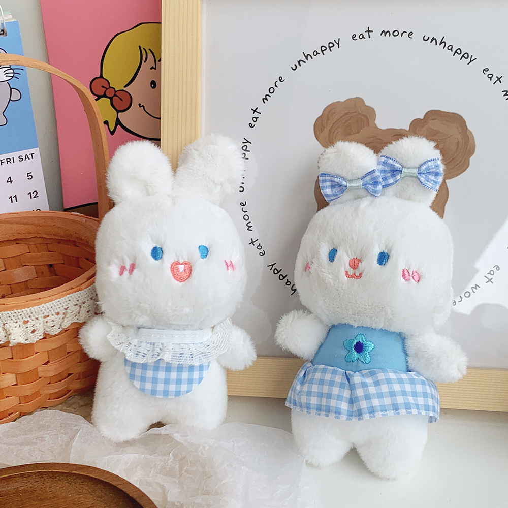 16 cm nieuwe schattige kleine konijn creatieve pop kinderen student geschenktas pop sleutelhanger pluche hanger pop