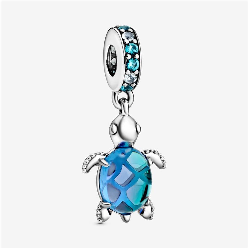 Nuovo arrivo 925 sterling silver vetro di murano tartaruga marina ciondola il fascino adatto originale europeo braccialetto di fascino gioielli di moda accessor271r