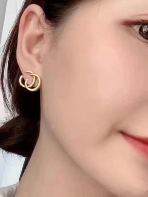 Classic Letter Earrings Studs Have Stamps Retro 14k Gold Earrings Designer For Women