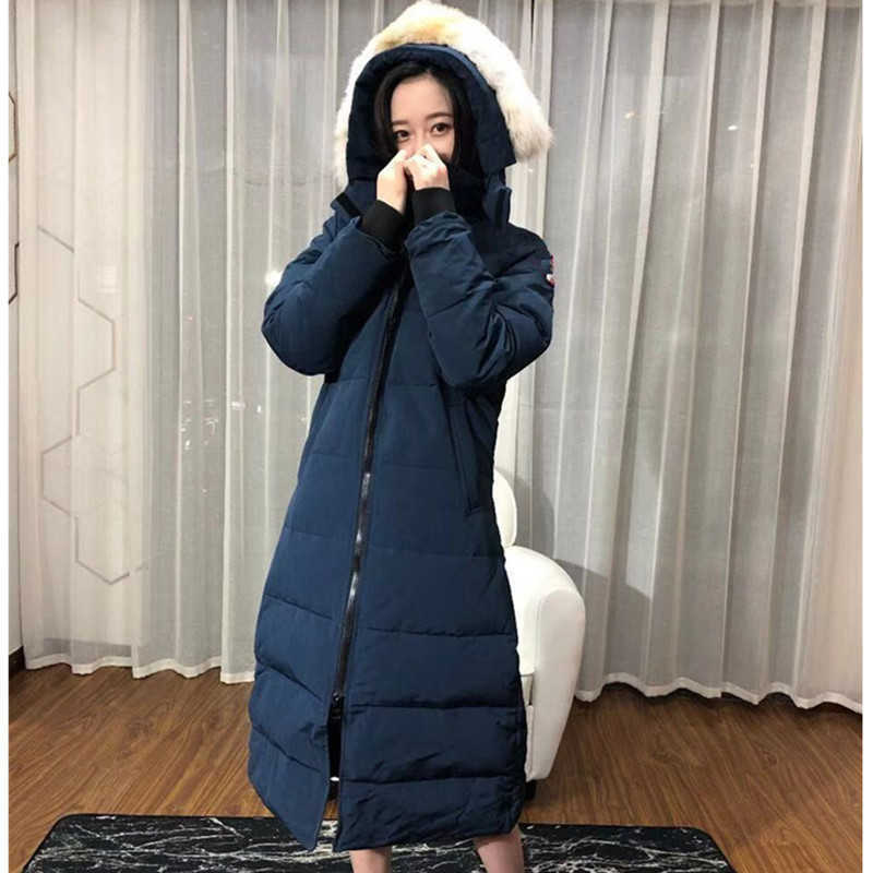 Ypna västar Big Goose Down 22 Canadian Style Thicked Women's Extra Long Parker Coat Slim Fit Windbreaker