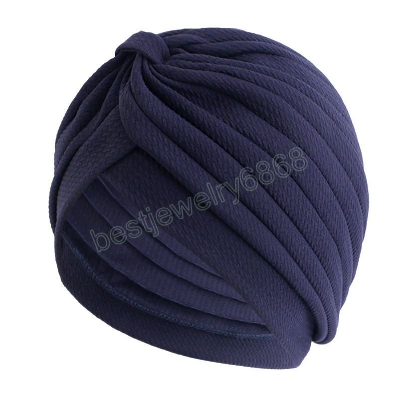 Novas mulheres estiramento cruz torção turbante chapéu índia lenço sono noite boné gorro bonnet perda de cabelo quimio bonés envoltório islâmico