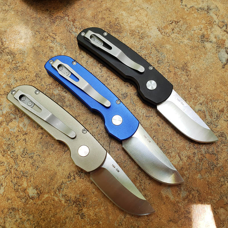 New 3 Handle Colors AUTO Tactical Folding Knife 154CM Satinless Steel Blade Aviation Aluminum Handle EDC Pocket Folder Knives