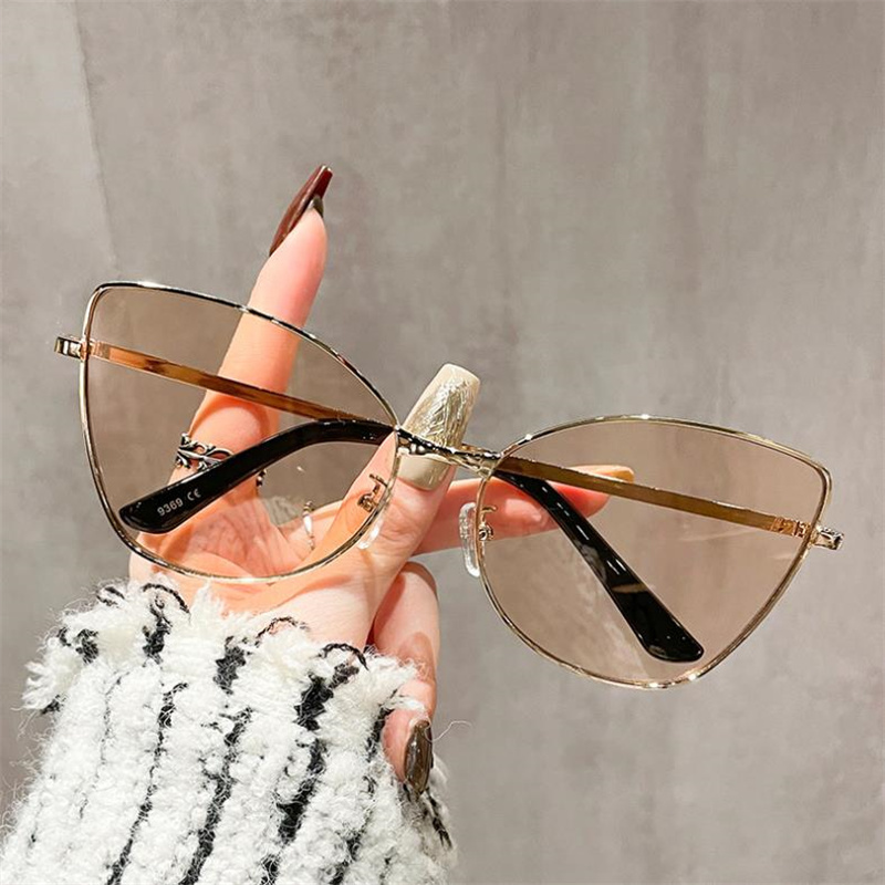 Damen-Sonnenbrille, leicht, Schmetterlings-Sonnenbrille, Anti-UV-Brille, Legierungsrahmen, Einfachheit, dekorativ