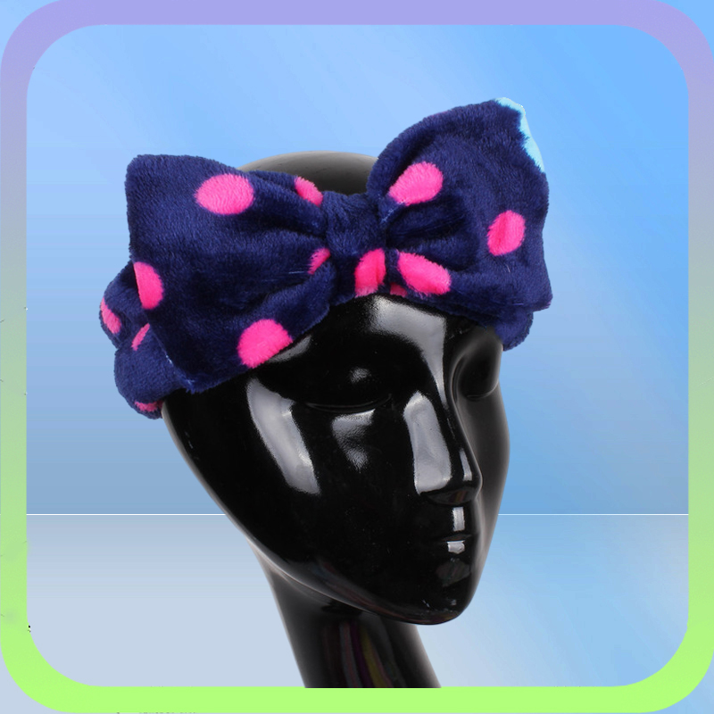 2018 New Womens soft Elastic Big Bow Polka Dot Stripe Headbands Bath Wash Face Makeup Band Beauty Shower Hairband HeadWare 3573439