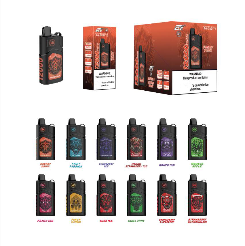 Original ENERGY 6 KK ECK 12000 Puff 12k Vapes Einweg-Puff 10000 nachgefüllte E-Zigaretten ECK BAR Dual Mesh Coil 20 ml Vape auswechselbar Big Puff 9k 12k Lost Pod Mary