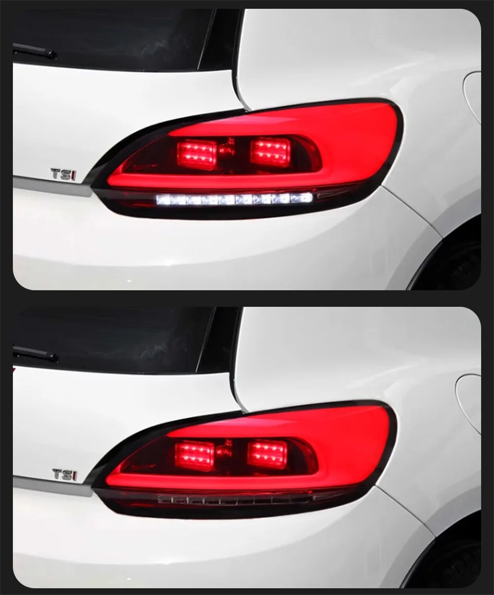 Auto Rücklicht Für Scirocco Rückleuchten Montage 2009-20 15 Led-leuchten Hinten Blinker Bremslichter Auto Zubehör