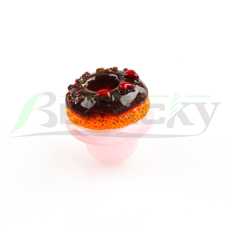 Beracky Accessoires Gekleurd rookglas Donut-stijl dop 5 kleuren Heady glazen doppen voor platte bovenkant Afgeschuinde rand Quartz Banger Nails Glazen waterpijpen Dab Rigs Pijpen