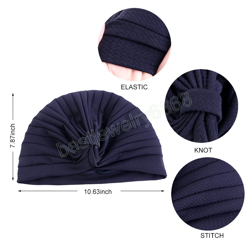 Novas mulheres estiramento cruz torção turbante chapéu índia lenço sono noite boné gorro bonnet perda de cabelo quimio bonés envoltório islâmico