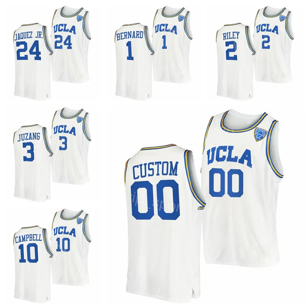 NCAA College Basketball UCLA Bruins 3 Johnny Juzang Jersey University 24 Jaime Jaquez Jr 1 Jules Bernard 10 Tyger Campbell 2 Cody Riley 5 Chris Smith For Sport Fans