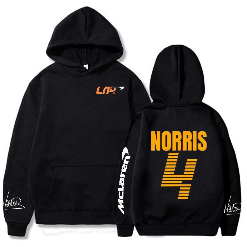 Moletons masculinos 2023/2024 Novos moletons da equipe de corrida de Fórmula 1 F1 Mclaren Lando Norris 4 letras estampadas e feminino outono/inverno casual moda rua grande qor0