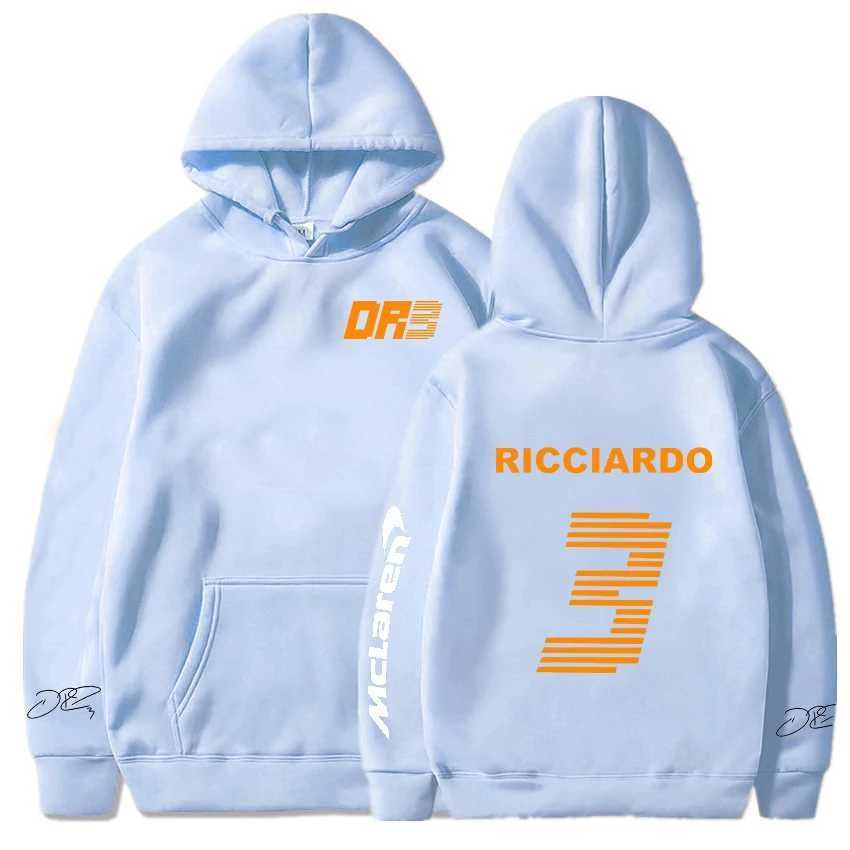 LSIP MEN'S HODIES 2023/2024 New F1 Formula One Racing Team Sweatshirts McLaren Formula One Racer Long Sleeve Letter Daniel Ricciardo Printed Street Fashion Retro