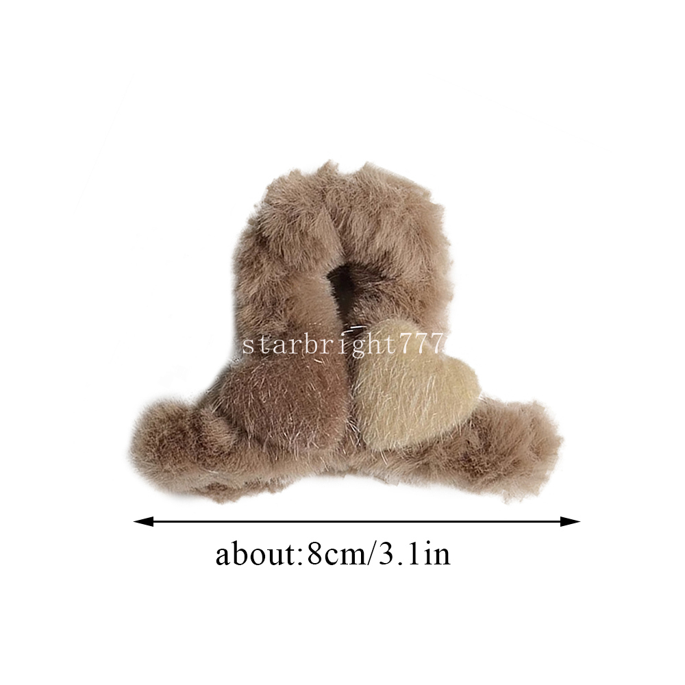 Inverno Pelliccia Sintetica Cuore Capelli Clip di Granchio Croce Peluche Coda di Cavallo Tornante Artiglio Dei Capelli Capelli Metà Legato Soffici Clip di Granchio Accessori Capelli