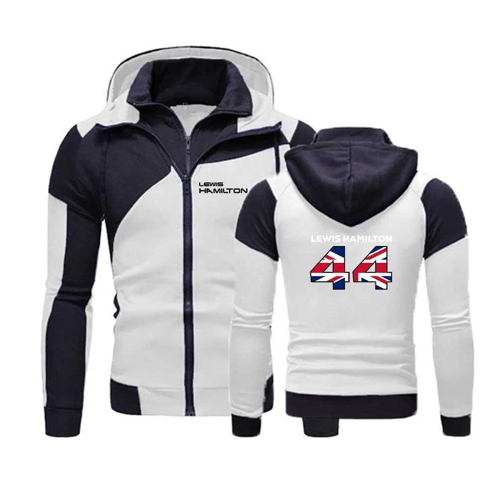 Sweats à capuche pour hommes 2023/2024 Nouveau F1 Formula One Racing Team Sweatshirts Pilote Lewis Hamilton Digital 44 Printemps Automne Veste Hommes Polaire Coton Zipper Harajuku Mâle c Z6sw