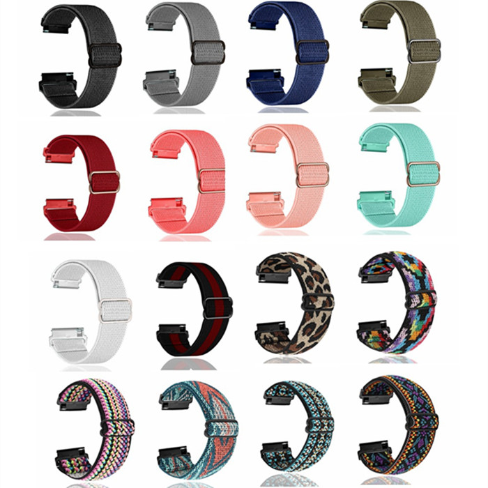 Streç Naylon Akıllı Saat Band Straps Est 20mm 22mm Garmin Huawei GT 2 3 Pro Samsung Watch 5 6 Galaxy Active 2 3 Gear S2 Saat Banka Bilezik Bantları