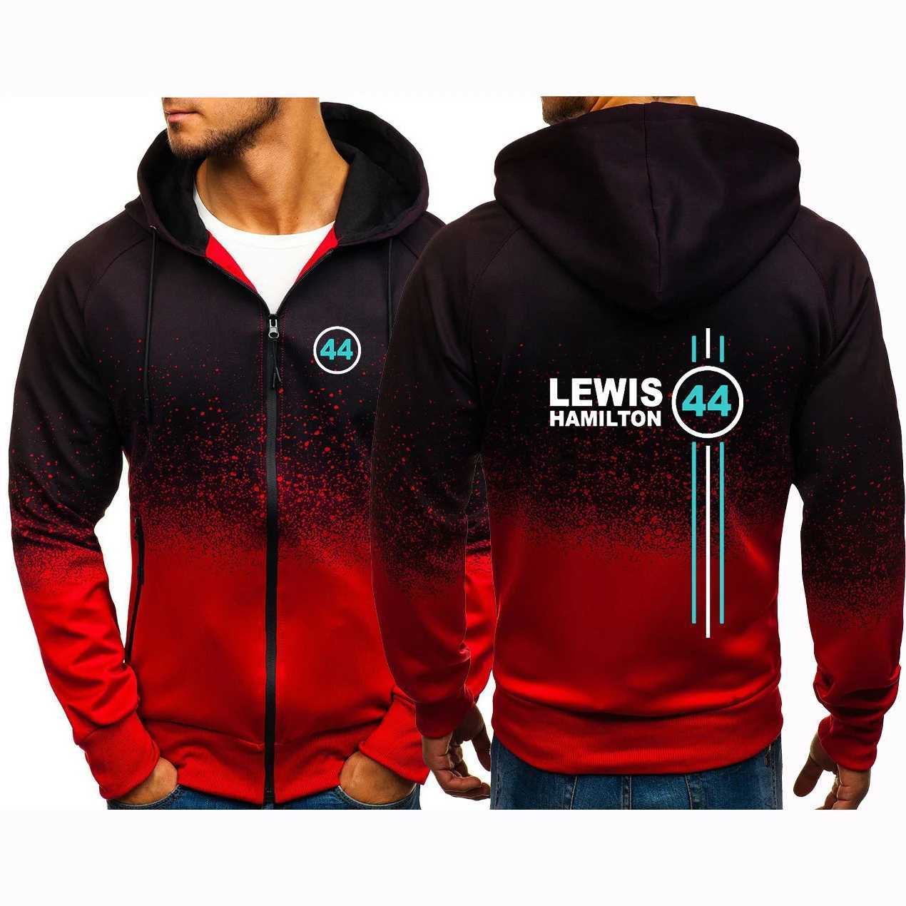 Heren Hoodies 2023/2024 Nieuwe F1 Formule 1 Racing Team Sweatshirts Bestuurder Lewis Hamilton Digitaal 44 Gedrukt Kleurverloop Lente Herfst Harajuku Stijl 7zkw