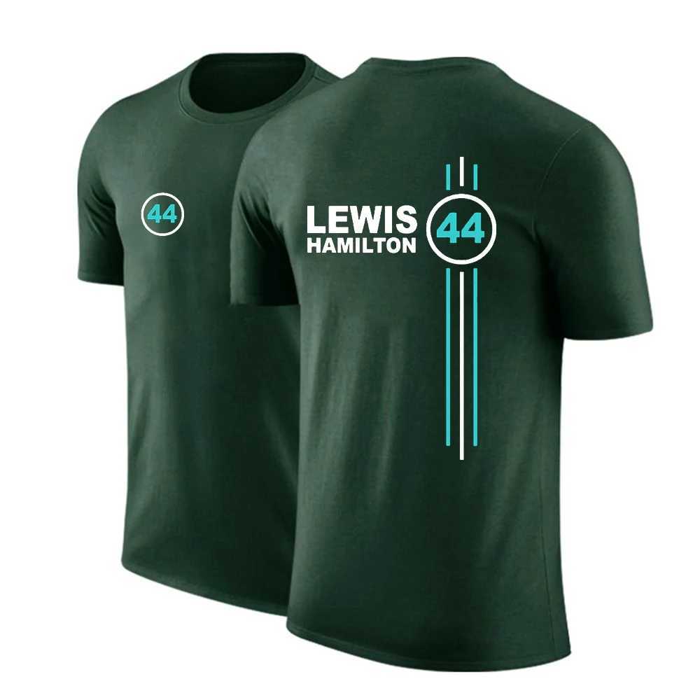 T-shirts voor heren 2023/2024 Nieuwe F1 Formule 1 Racing Team Bestuurder Lewis Hamilton Digital 44 Comfortabel Effen Kleur Korte mouw Hip Hop Print Tops Z0gx