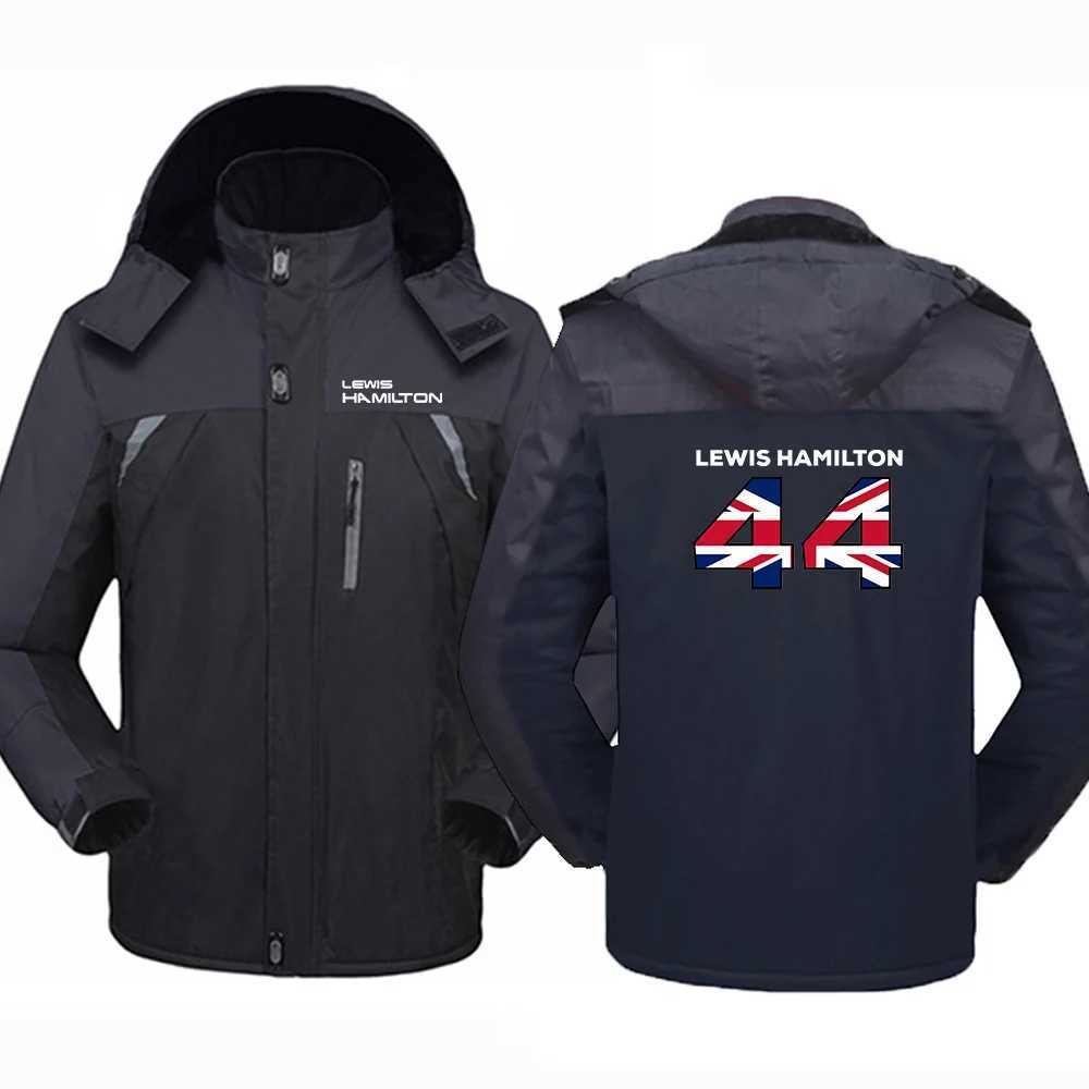 Sweats à capuche pour hommes 2023/2024 Nouveau F1 Formula One Racing Team Sweatshirts Pilote Lewis Hamilton Digital 44 Hiver Coton Rembourré Épais Manteaux Chauds Fermeture Éclair Polaire Long Jack 48dh