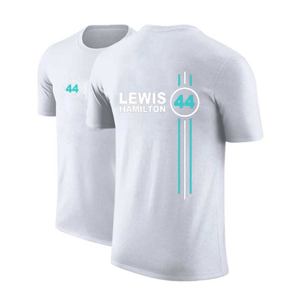 T-shirty męskie 2023/2024 NOWOŚĆ FORMULA ONE Racing Team Kierowca Lewis Hamilton Digital 44 Wygodne kolorowe kolorowe topy z krótkim rękawem