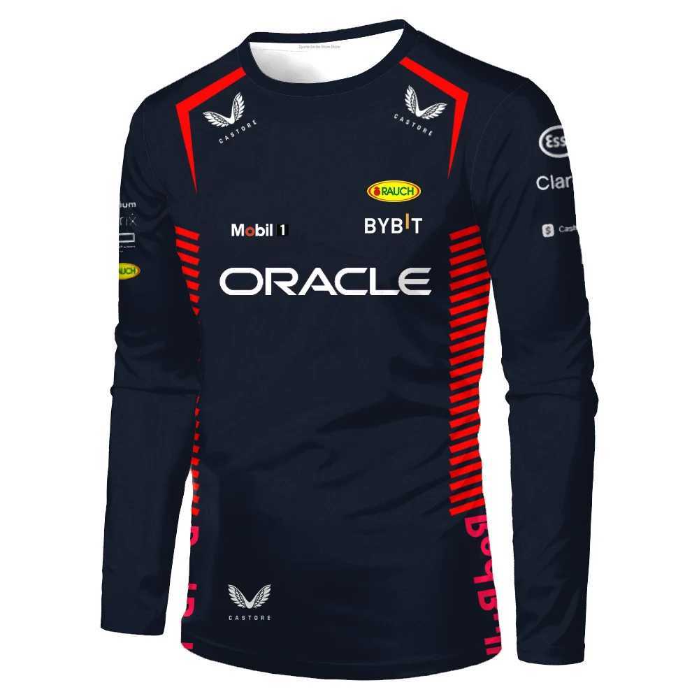 Mäns T-shirts 2023/2024 NY F1 Formel One Racing Team Competition Outdoor Extreme Sports Extra stor långärmad Red Animal Bull Tees Oggd