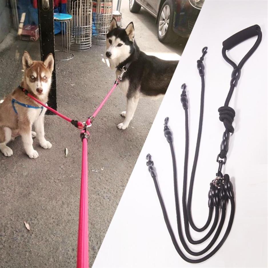 Laisse Double pour chien, 2 voies, 3 voies, 4 voies, corde en Nylon tressée, UANGLE, pour Couple, entraînement à la marche, 2, 3, 4 chiens, 307A