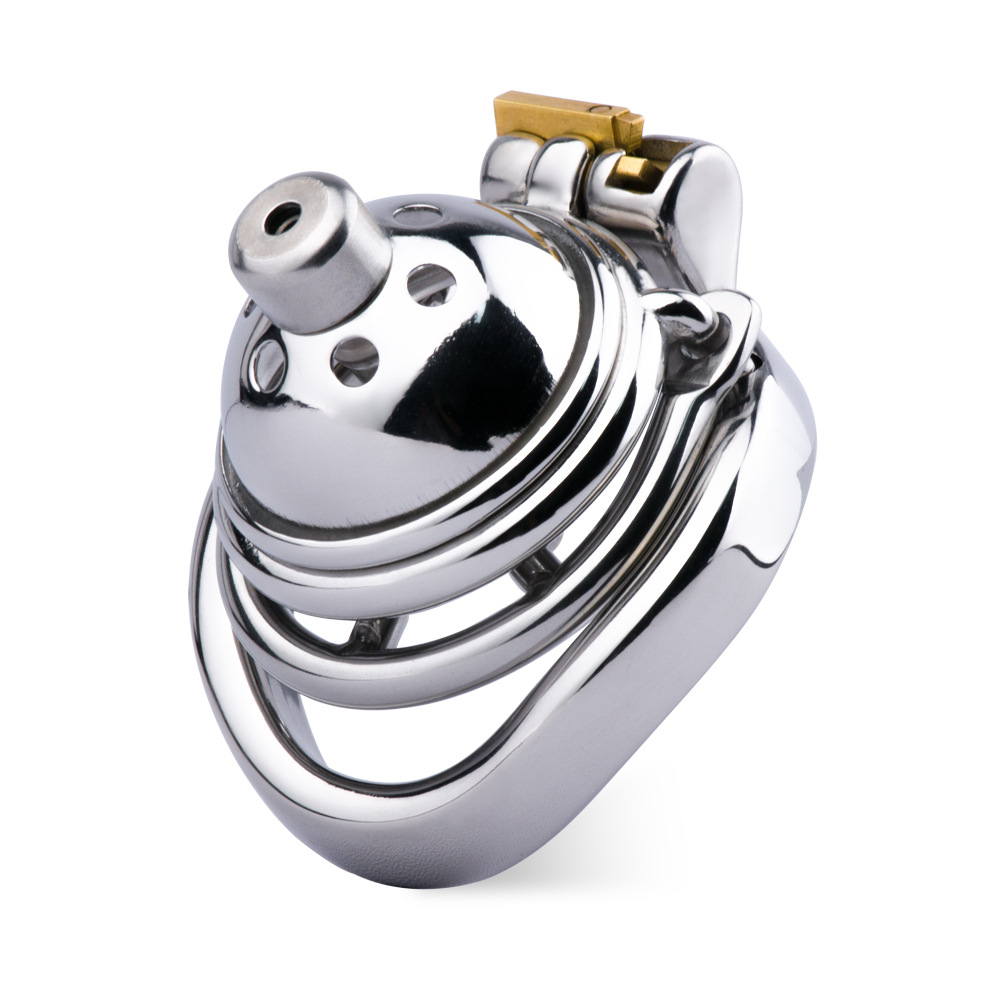 Urinary catheter anti-disconnection ring lid chastity lock male stainless steel CB lock short penis phallic lock Chastity cage for men Chastity Devices