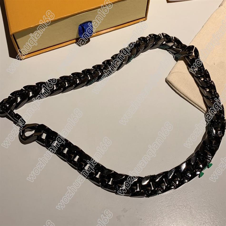Neue Design-Halskette mit Nähten, grünes Armband, polierte Kette, zur Herstellung einer Halskette, hochwertige Halskette aus Titanstahl, Lieferbox263v
