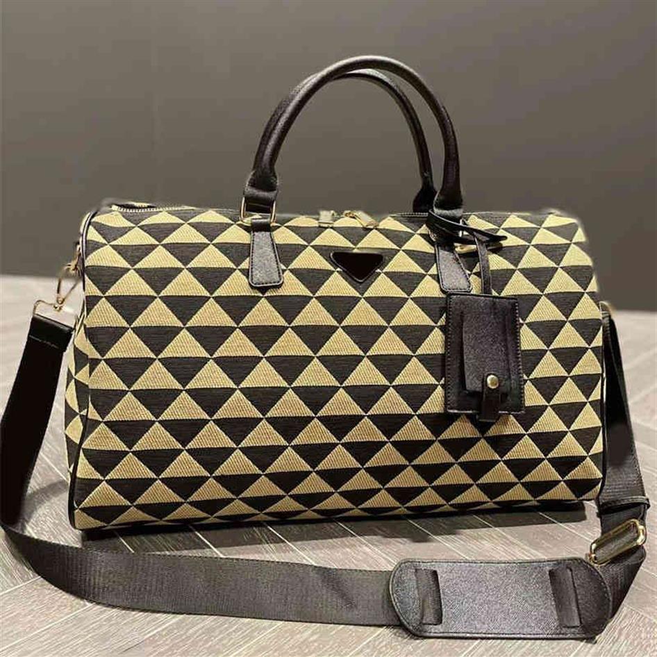 Треугольная печать туристическая сумка Duffle Bag Women Men Men Designer Travel Luggage Bag Bag Ladies Classic Simbag Sumbag249H 249H