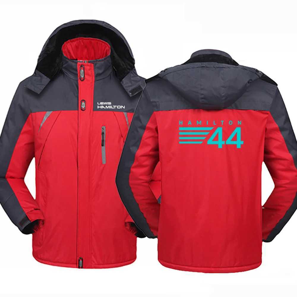 Sweats à capuche pour hommes 2023/2024 Nouveau F1 Formula One Racing Team Sweatshirts Pilote Lewis Hamilton Digital 44 Hiver Coton Rembourré Épais Manteaux Chauds Fermeture Éclair Polaire Long Jack 48dh