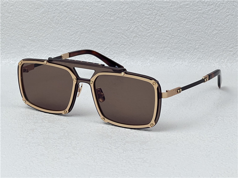 Neues Modedesign für Herren, quadratische Sonnenbrille H092, exquisiter Metallrahmen, randlose, einteilige Linse, avantgardistische und großzügige High-End-UV400-Schutzbrille für den Außenbereich