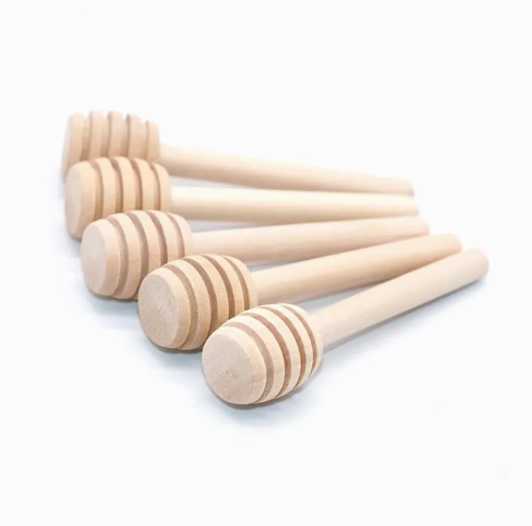 1000 unids Honey Stir Bar Mezclador Mango Jar Cuchara Práctico Cucharón de Madera Palos Largos Suministros Mieles Herramientas de Cocina Mini Palo de Madera SN832